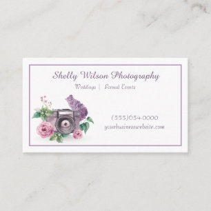 Carte De Visite Aquarelle Lavender Printemps Floral Photographie