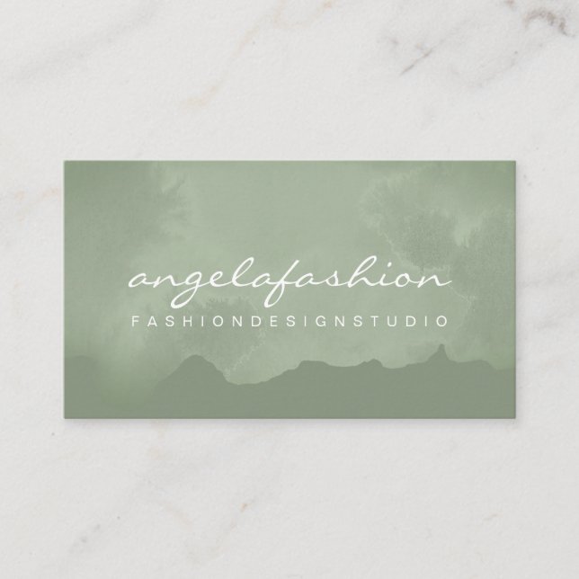 Carte De Visite Aquarelle Laver vert Boho Chic Vegan (Devant)