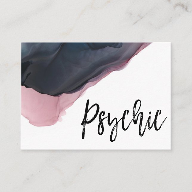 Carte De Visite ~* Aquarelle - Lecteur Psychique Moyen Intuitif (Devant)