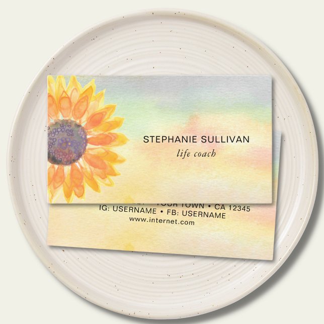 Carte De Visite Aquarelle Life Coach QR Code (Créateur téléchargé)