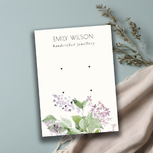 Carte De Visite Aquarelle Lilac douce Floral 2 oreille écran