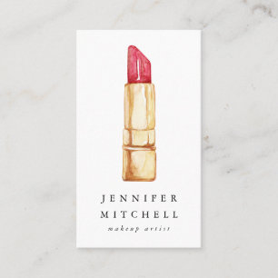 Carte De Visite Aquarelle Lipstick Artiste maquillage de beauté