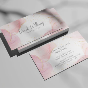 Carte De Visite Aquarelle Liquide Rose Gold Modern Art