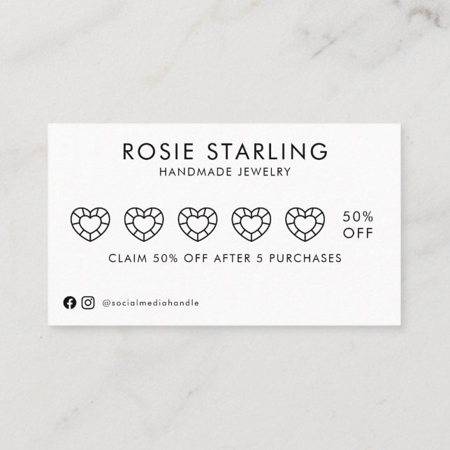 Carte De Visite Aquarelle Logo Bijoux artisanaux (Dos)