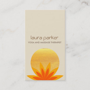 Carte De Visite Aquarelle Lotus Fleur Logo Yoga Santé de guérison