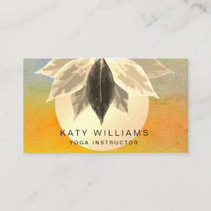 Carte De Visite Aquarelle Lotus Fleur Méditation Holistique Yoga