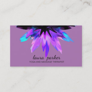 Carte De Visite Aquarelle Lotus Fleur Yoga Thérapie holistique