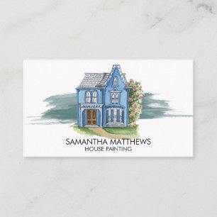 Carte De Visite Aquarelle Maison Peinture Peinture Peinture Brush 