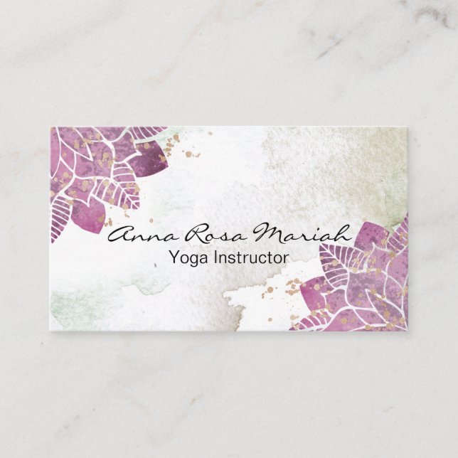 Carte De Visite *~* Aquarelle Mandala Parties scintillant guérison (Devant)