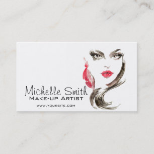 Carte De Visite Aquarelle maquillage visage marque artiste
