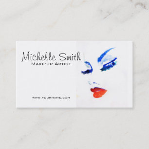 Carte De Visite Aquarelle maquillage visage marque artiste