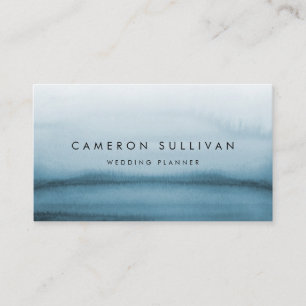 Carte De Visite Aquarelle Marine bleu Ombre moderne