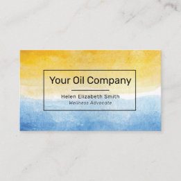 Carte De Visite Aquarelle Mer et Soleil Paysage Huiles Essentielle