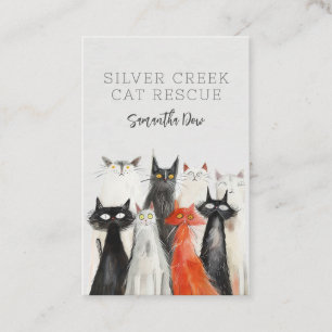 Carte De Visite Aquarelle mignonne Chat Secourir Animal Sitter