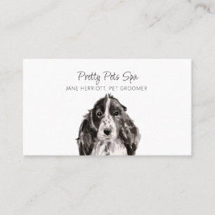 Carte De Visite Aquarelle mignonne Chien Visage Animal Groomer Chi