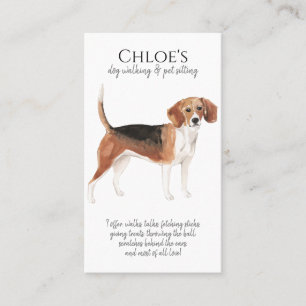 Carte De Visite Aquarelle mignonne Chien Walker Animal Sitter