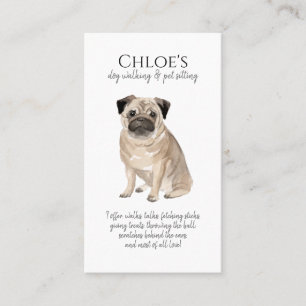 Carte De Visite Aquarelle mignonne Pet Sitter Chien Walker