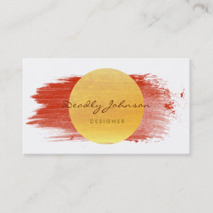 Carte De Visite Aquarelle moderne Abstrait élégant rouge jaune