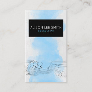 Carte De Visite Aquarelle moderne bleu clair professionnel