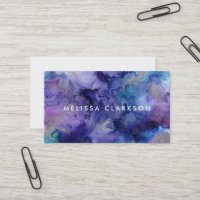 Aquarelle moderne bleu pourpre éclaboussure