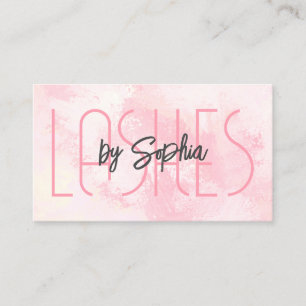 Carte De Visite Aquarelle moderne Blush rose Élégant cils
