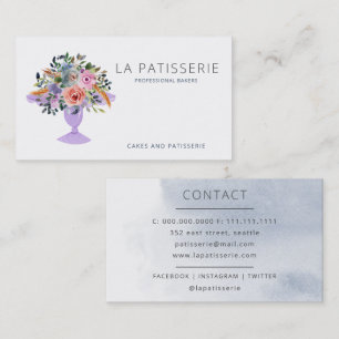 Carte De Visite Aquarelle moderne Cuisine florale Stand boulangeri