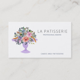 Carte De Visite Aquarelle moderne Cuisine florale Stand boulangeri