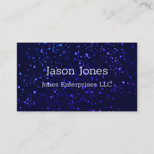 Carte De Visite aquarelle moderne design points bleu et violet