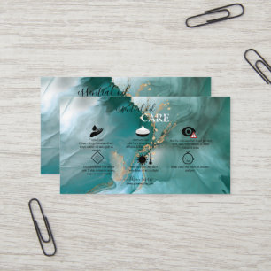 Carte De Visite Aquarelle moderne Elegance Huile Turquoise essenti
