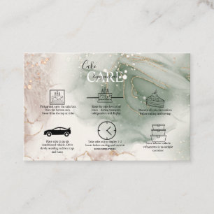 Carte De Visite Aquarelle moderne Elégante Soin de gâteau vert et 