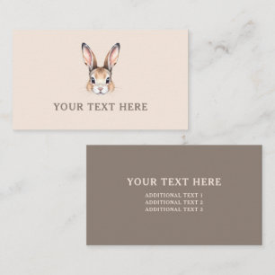 Carte De Visite Aquarelle moderne mignonne lapin visage neutre