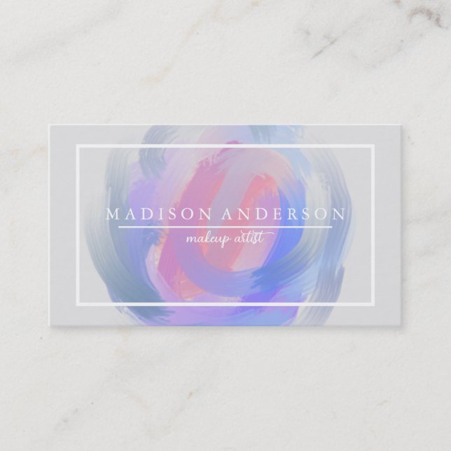 Carte De Visite Aquarelle Moderne Simple & Classique Beauty Busine (Devant)