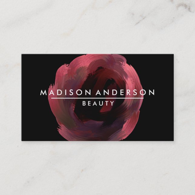 Carte De Visite Aquarelle Moderne Simple Classique Noir Beauté Or (Devant)