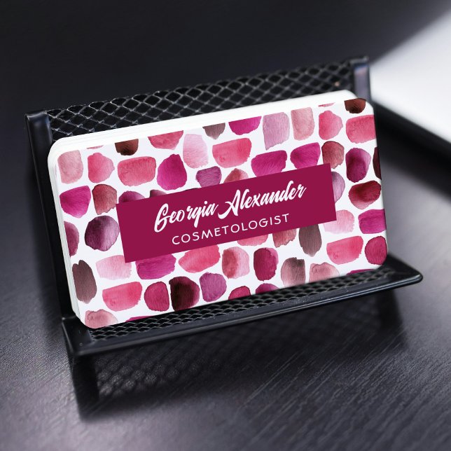 Carte De Visite Aquarelle moderne tendance Cosmetologue Abstrait (Créateur téléchargé)