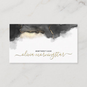 Carte De Visite Aquarelle noire Abstraite Stormy