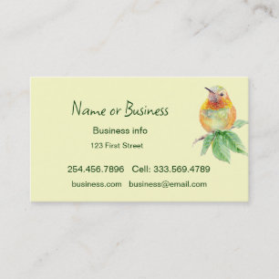 Carte De Visite Aquarelle Oiseau de colibri