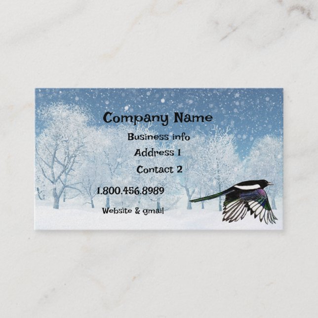 Carte De Visite Aquarelle, Oiseau, Nature, Faune (Devant)