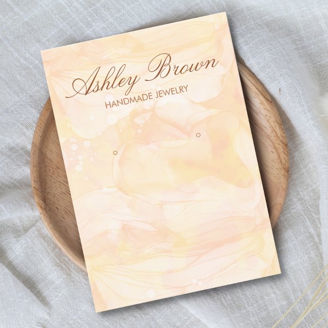 Carte De Visite Aquarelle Or Bijoux artisanal Écran d'oreille (Créateur téléchargé)