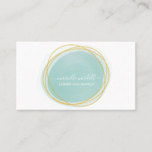 Carte De Visite Aquarelle or Cercle Monogramme Texte blanc