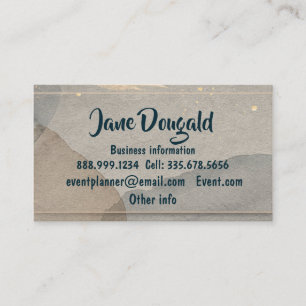 Carte De Visite Aquarelle Or Gris Gris Formel Simple Profession