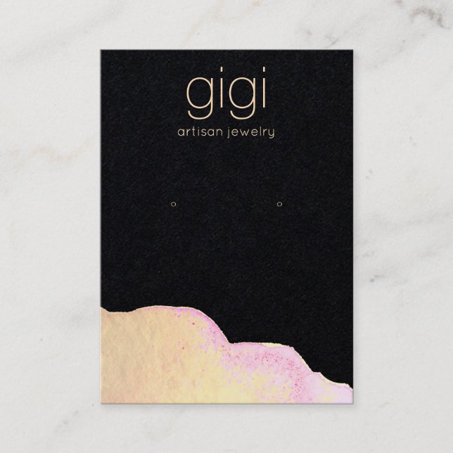 Carte De Visite Aquarelle or Porte-oreille Abstrait (Devant)