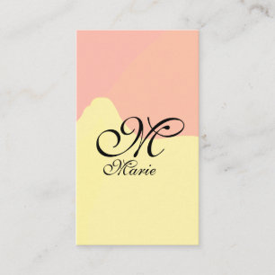 Carte De Visite Aquarelle orange jaune rétro ajouter votre monogra