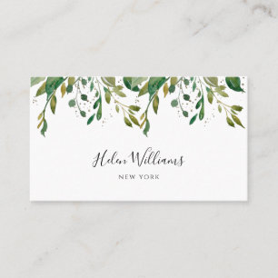 Carte De Visite aquarelle parties scintillant feuillage verdure