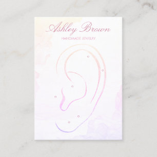 Carte De Visite Aquarelle Pastel Bijoux artisanaux Écran d'oreille