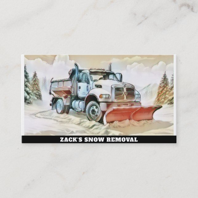 Carte De Visite *~* Aquarelle Pastel Enlèvement de neige Camion de (Devant)