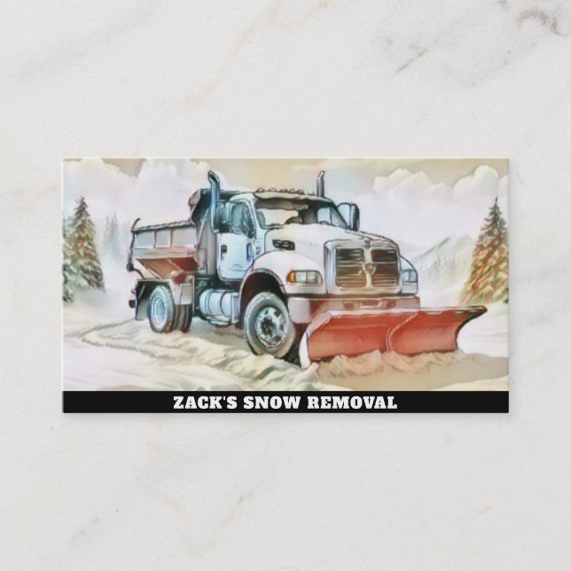 Carte De Visite *~* Aquarelle Pastel Enlèvement de neige Camion de (Devant)