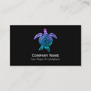 Carte De Visite Aquarelle Pastel Tie Dye Spirale Tortue de mer