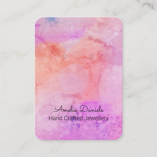 Carte De Visite Aquarelle Peach Rose Elevage Display (Devant)