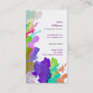 Carte De Visite Aquarelle Peintures naturelles modernes Brosses
