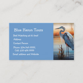 Carte De Visite Aquarelle personnalisée Great Blue Heron Bird Busi